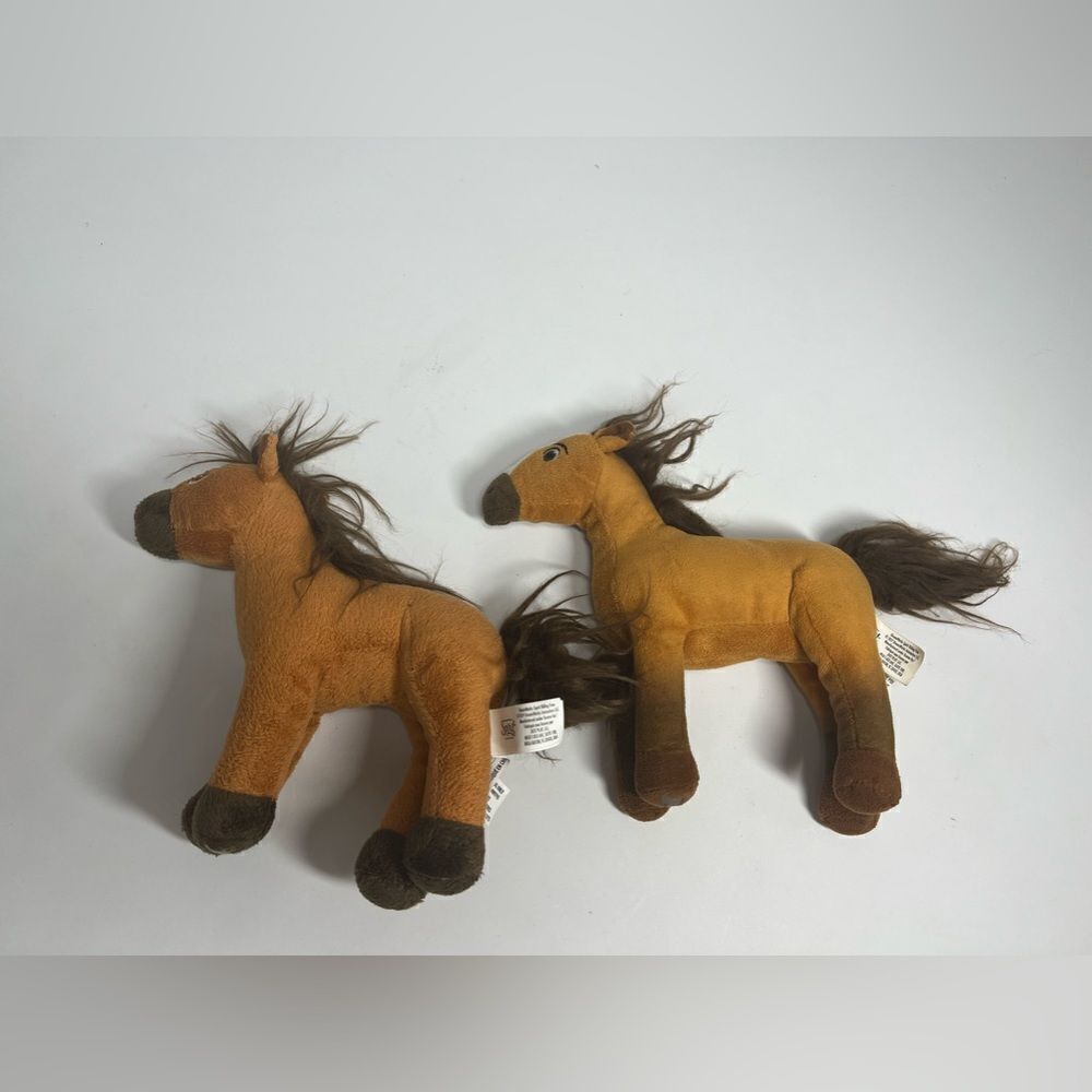 Set of 2 Disney Dreamworks Spirit Riding Free Brown Horse 8"  Plush